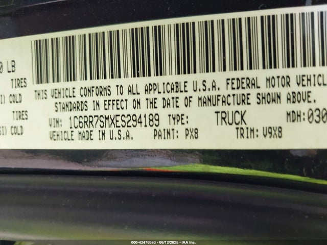 RAM 1500 2014 1C6RR7SMXES294189 Image 9