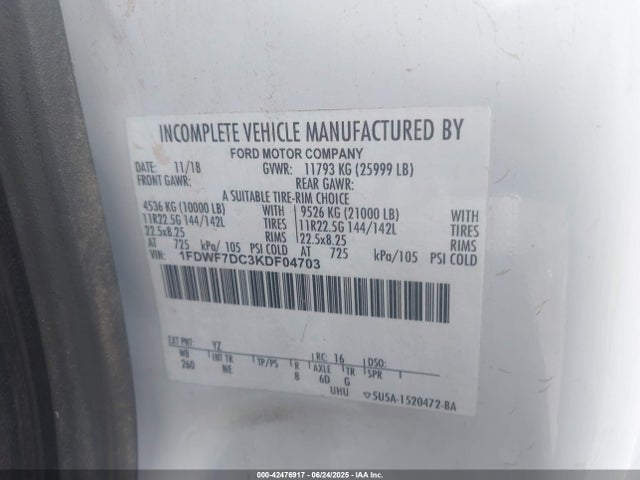 Ford F-750 2019 1FDWF7DC3KDF04703 Image 8