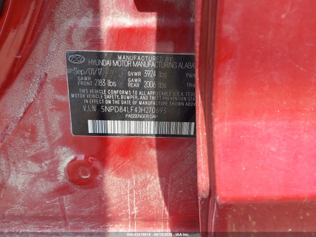 Hyundai mpi nu 2018 5NPD84LF4JH270693 Image 9