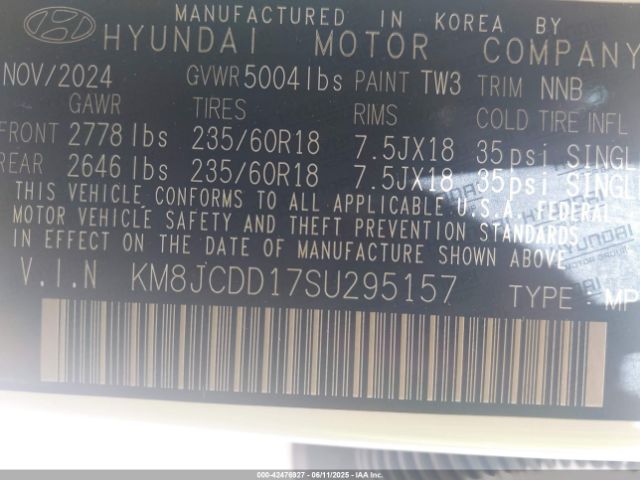 2025 HYUNDAI TUCSON HYBRID KM8JCDD17SU295157 Photo 8