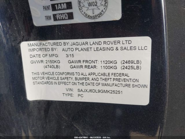 2016 JAGUAR F-TYPE SAJXJ6DL9GMK25251 Photo 8