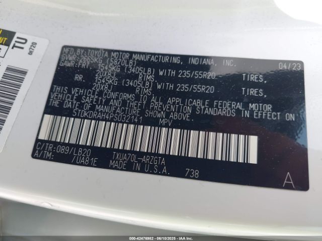 2023 TOYOTA HIGHLANDER 5TDKDRAH4PS032141 Photo 8