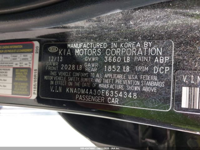KNADM4A30E6354348 KIA dohc gamma