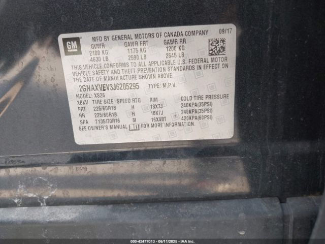 2018 CHEVROLET EQUINOX 2GNAXVEV3J6205295 Photo 8