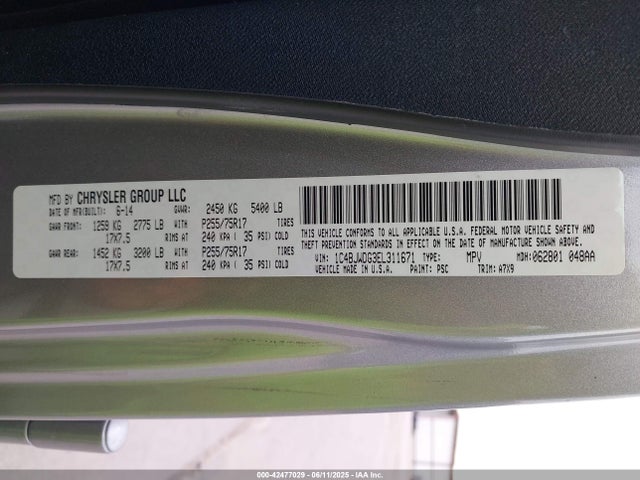 1C4BJWDG3EL311671 Jeep 2014