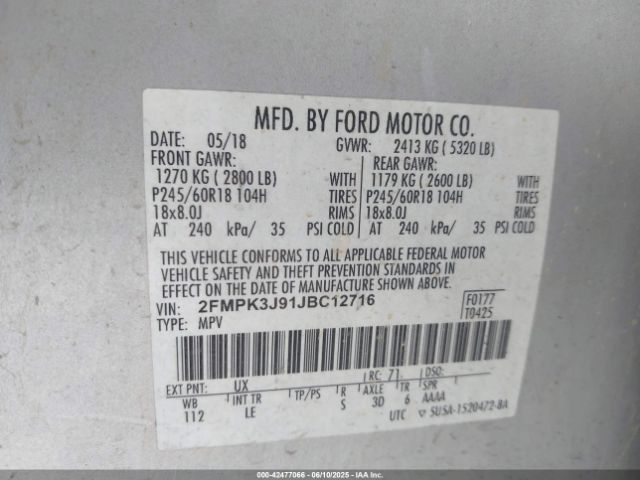 2018 FORD EDGE 2FMPK3J91JBC12716 Photo 8