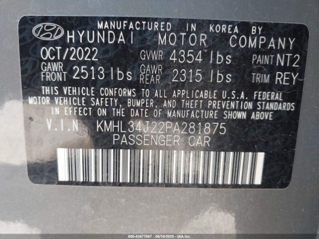 2023 HYUNDAI SONATA KMHL34J22PA281875 Photo 8