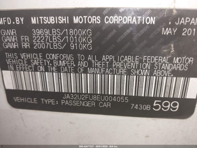 2014 MITSUBISHI LANCER JA32U2FU8EU004055 Photo 8