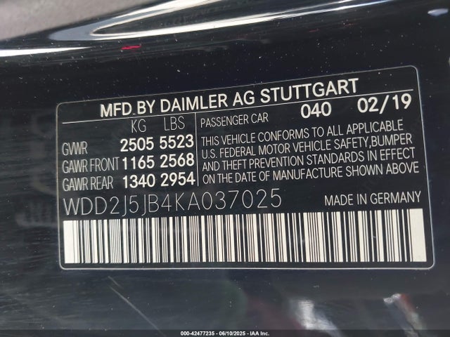 Mercedes-Benz m256 2019 WDD2J5JB4KA037025 Image 9