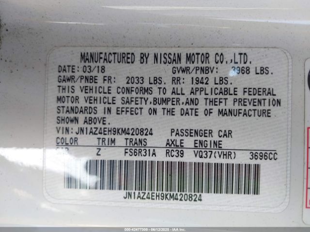 2019 NISSAN 370Z JN1AZ4EH9KM420824 Photo 8
