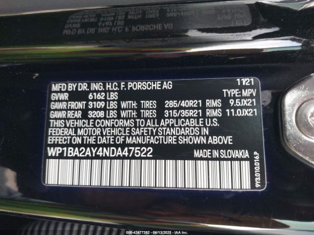 2022 PORSCHE CAYENNE COUPE WP1BA2AY4NDA47522 Photo 8