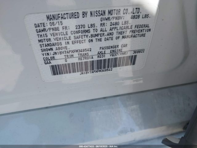 2015 INFINITI Q50 JN1BV7APXFM349542 Photo 8