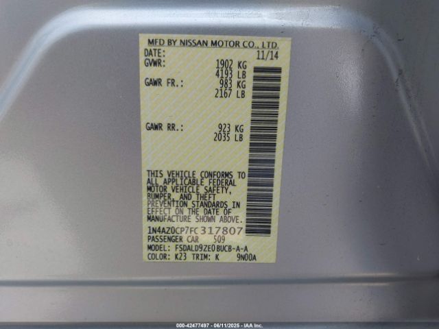 2015 NISSAN LEAF 1N4AZ0CP7FC317807 Photo 8