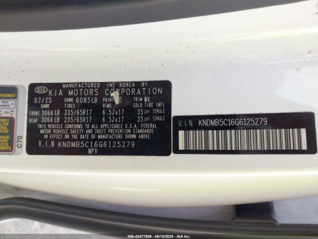 KNDMB5C16G6125279 KIA SEDONA LX