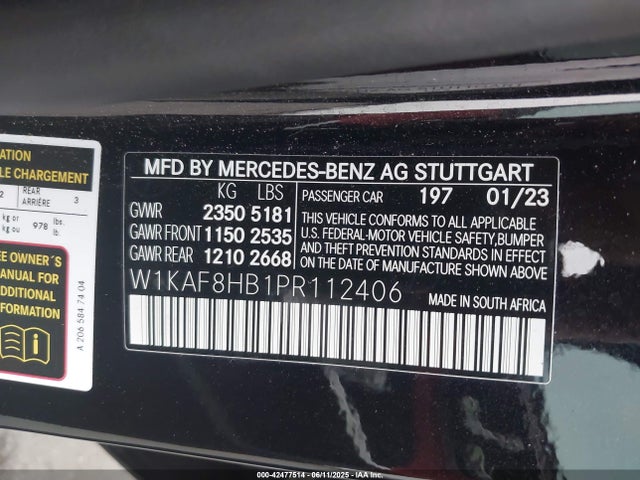 W1KAF8HB1PR112406 Mercedes-Benz m139q