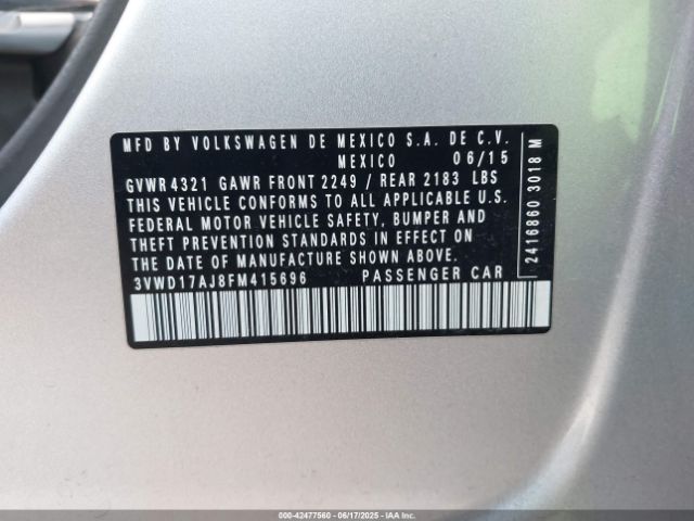 3VWD17AJ8FM415696 Volkswagen Jetta