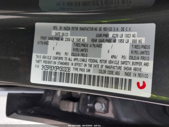 2023 MAZDA MAZDA3 3MZBPBDM3PM383238 Photo 8
