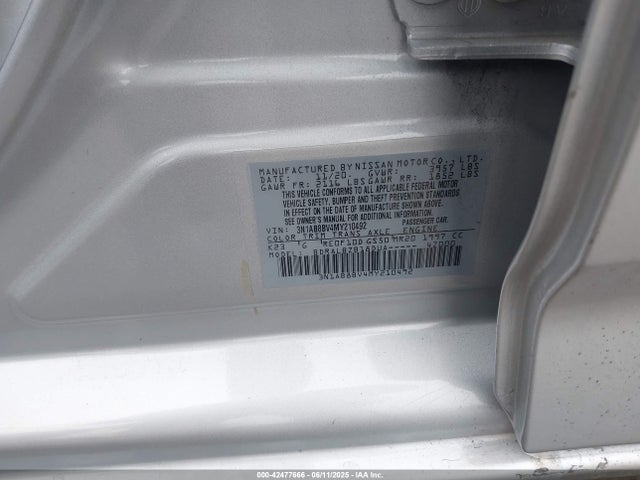 3N1AB8BV4MY210492 Nissan Sentra