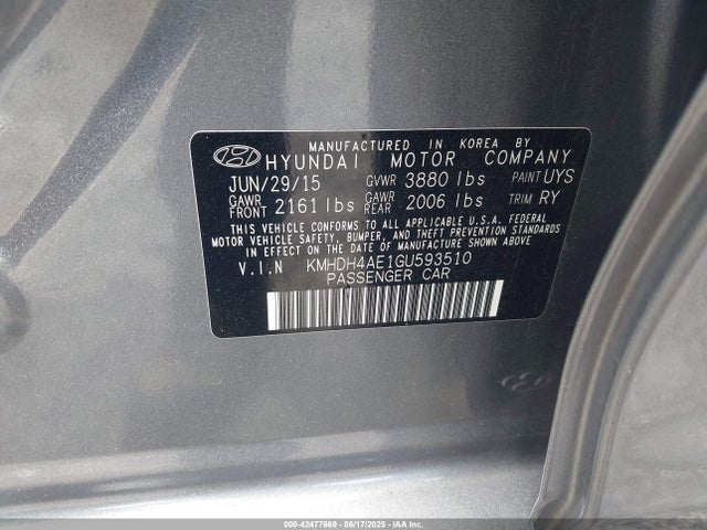 Hyundai dohc mpi nu 2016 KMHDH4AE1GU593510 Image 9
