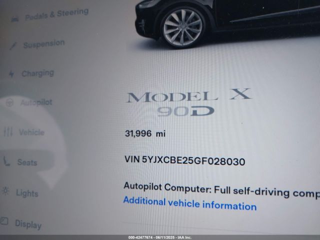 2016 TESLA MODEL X 5YJXCBE25GF028030 Photo 6
