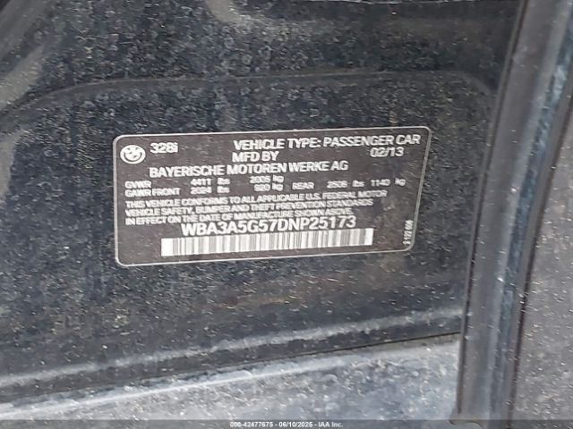 2013 BMW 328I WBA3A5G57DNP25173 Photo 8