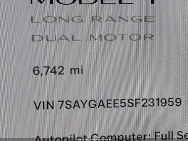 7SAYGAEE5SF231959 Tesla Model Y