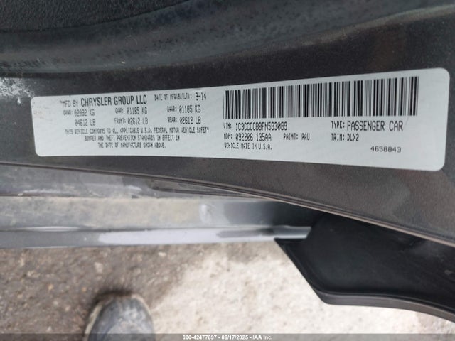 Chrysler 200 2015 1C3CCCCB8FN593089 Image 9
