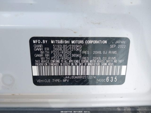 2023 MITSUBISHI OUTLANDER JA4J3UA88PZ012274 Photo 8