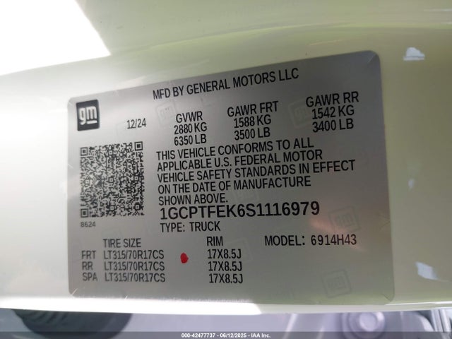 1GCPTFEK6S1116979 Chevrolet l3b