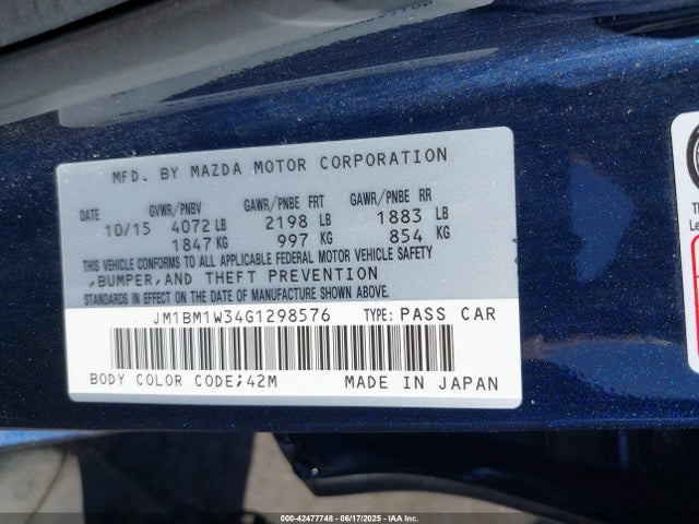 JM1BM1W34G1298576 Mazda py