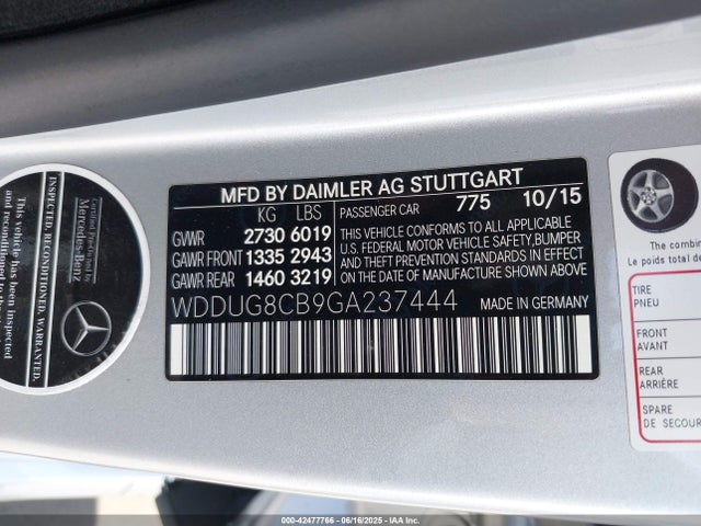 WDDUG8CB9GA237444 Mercedes-Benz 2016