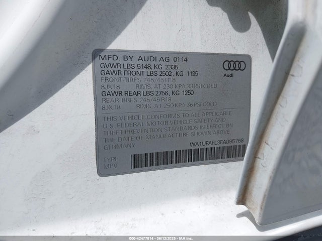 Audi 2014 2014 WA1UFAFL3EA095768 Image 9