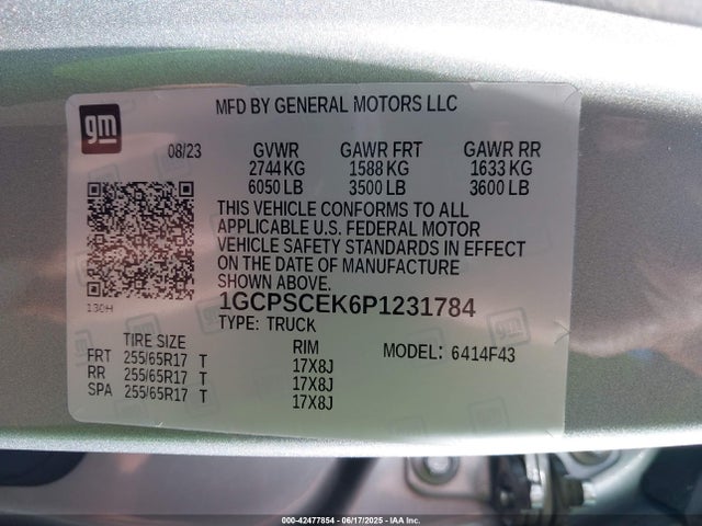 1GCPSCEK6P1231784 Chevrolet l3b