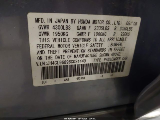 2006 ACURA TSX JH4CL96896C024440 Photo 8