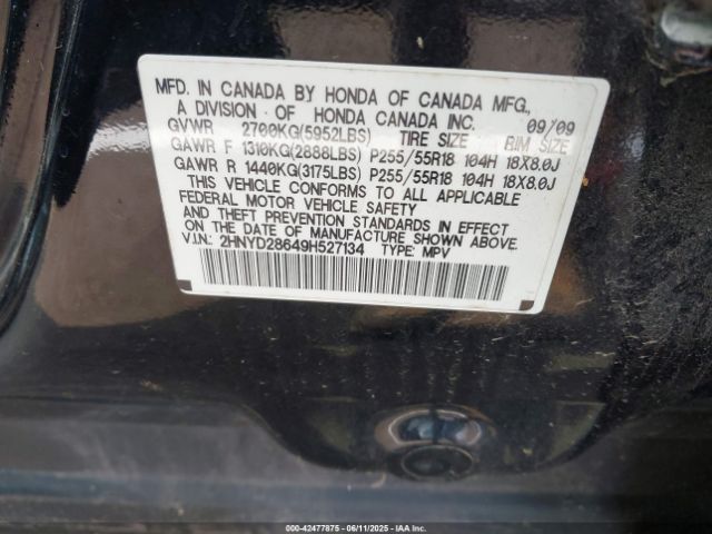 2009 ACURA MDX 2HNYD28649H527134 Photo 8