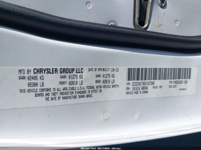 2C3CDXCT8EH167388 Dodge 2014