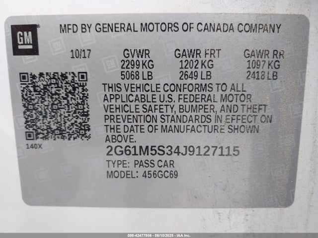 2018 CADILLAC XTS 2G61M5S34J9127115 Photo 8