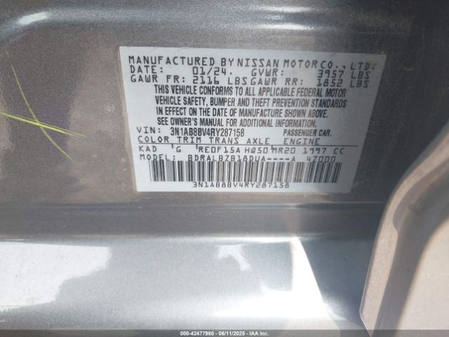2024 NISSAN SENTRA 3N1AB8BV4RY287158 Photo 8
