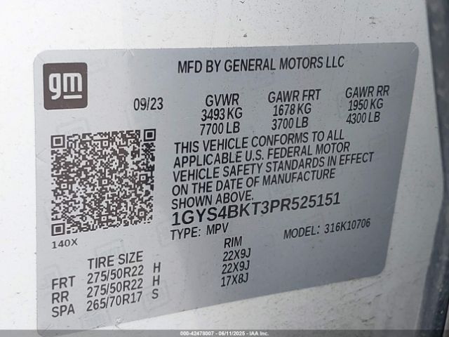 1GYS4BKT3PR525151 Cadillac lm2