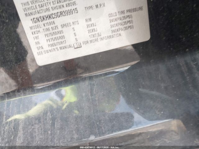 2016 CHEVROLET SUBURBAN 1GNSKHKC5GR399915 Photo 8
