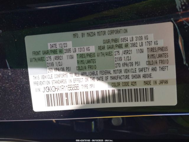 2024 MAZDA CX-90 PHEV JM3KKDHA1R1155856 Photo 8