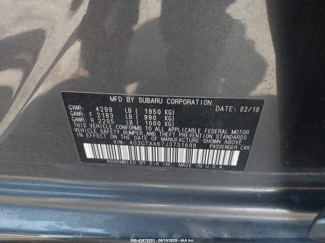 4S3GTAA67J3731698 Subaru 2018