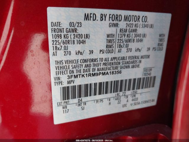 3FMTK1RM9PMA18356 Ford 2023
