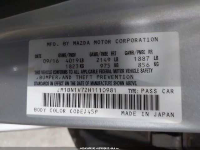 JM1BN1V72H1110981 Mazda pe