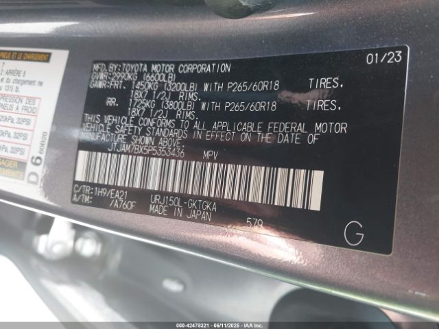 JTJAM7BX5P5353436 Lexus 1ur-fe