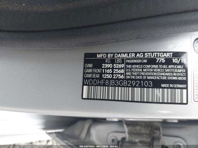 Mercedes-Benz 2016 2016 WDDHF8JB3GB292103 Image 9
