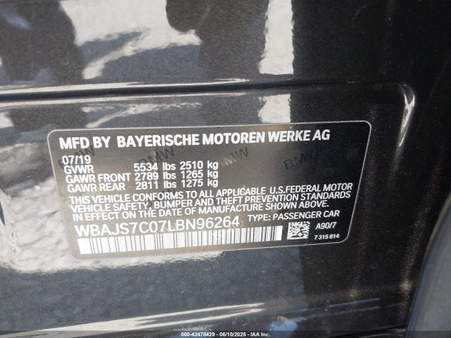 WBAJS7C07LBN96264 BMW 2020