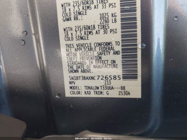 Nissan Rogue 2022 5N1BT3BAXNC726585 Image 9