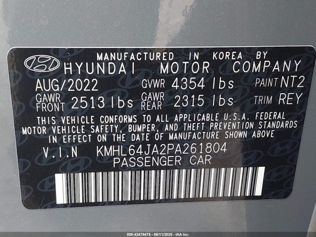 KMHL64JA2PA261804 Hyundai gdi theta iii