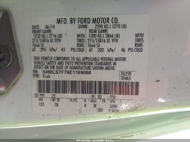 NM0LS7F76E1169068 Ford 2014
